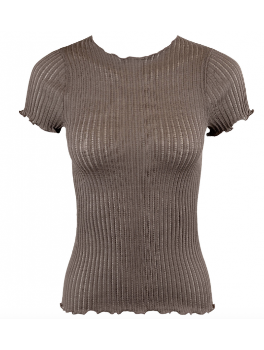 oscalito T shirt taupe LAINE ET SOIE