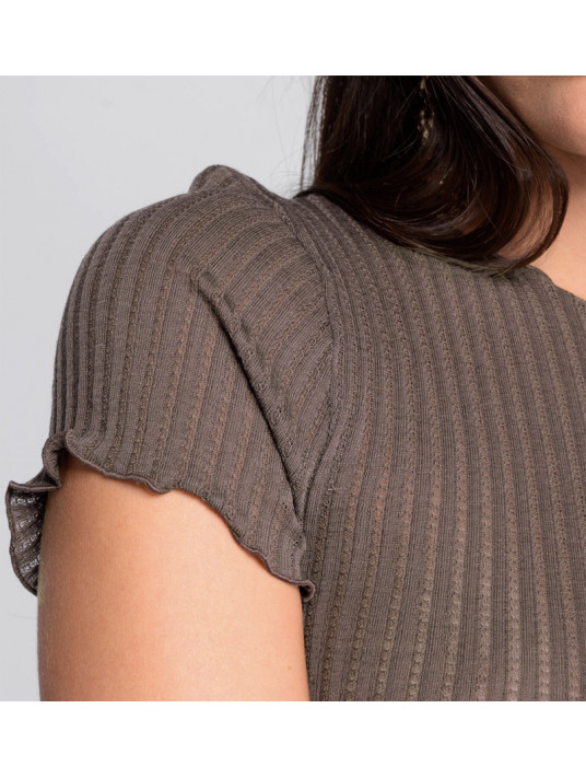 Oscalito T shirt brown WOOLEN SILK