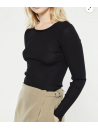 oscalito Top manches longues noir LAINE ET SOIE