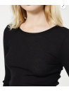 Oscalito long-sleeved black top LAINE ET SOIE