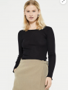 Oscalito long-sleeved black top LAINE ET SOIE