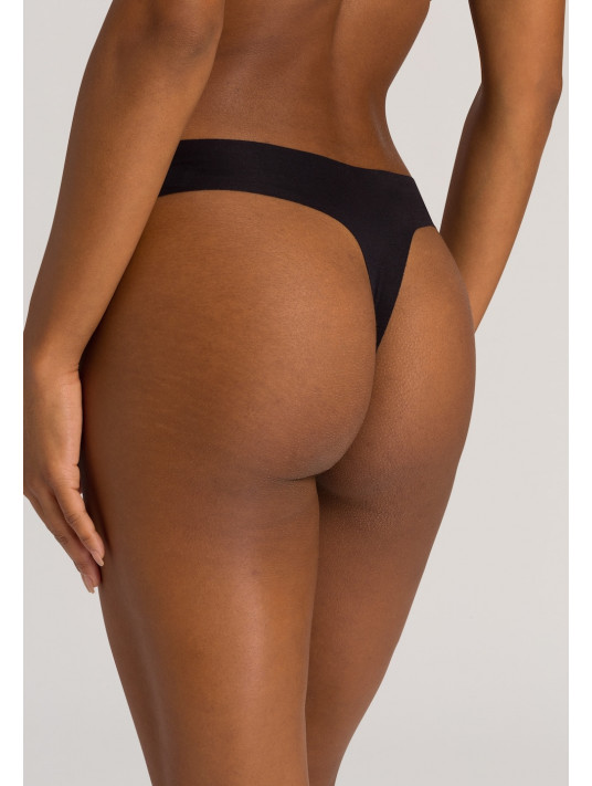 Hanro Invisible black thong COTTON