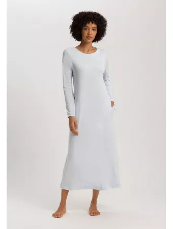 Hanro blue Cotton long nightdress MALENA