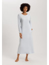 Hanro blue Cotton long nightdress MALENA