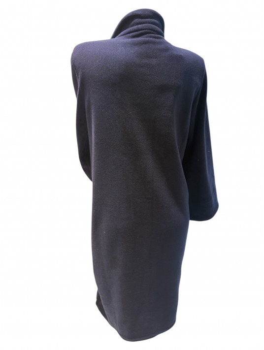 Fleece dark blue dressing gown TINAEL