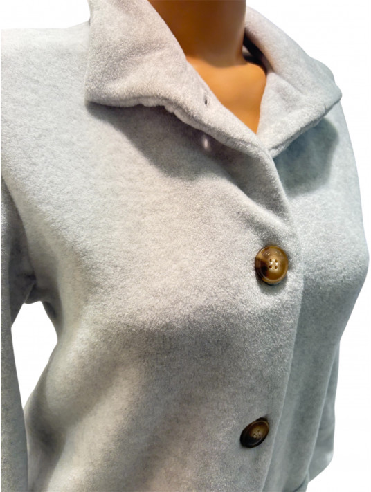 Fleece light gray dressing gown TINAEL