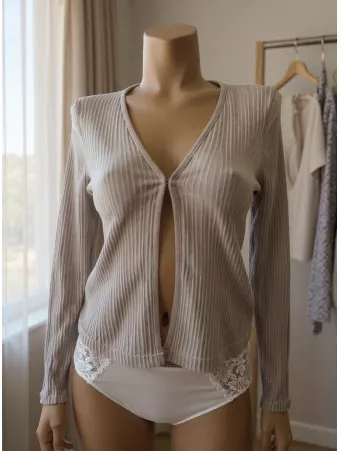 Oscalito Top beige WOOLEN SILK