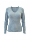 Oscalito Top manches longues bleu gris LAINE ET SOIE