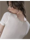 Moretta Short-sleeved top ivory SILK