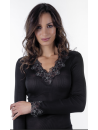 Moretta Top manches longues noir SOIE 6239