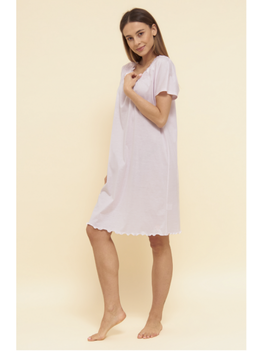 feraud Chemise de nuit manches courtes rose COTON