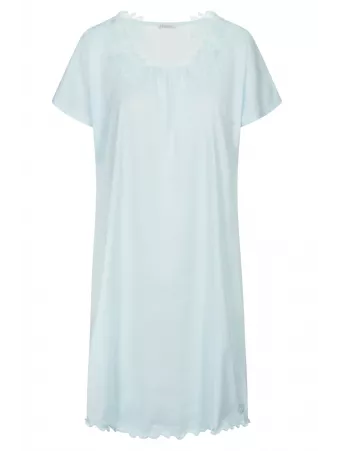 feraud Chemise de nuit manches courtes bleu COTON