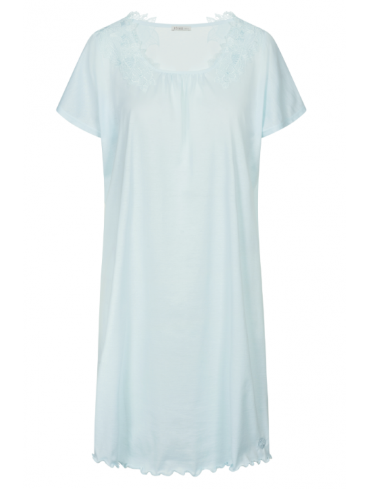 feraud Chemise de nuit manches courtes bleu COTON