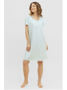 feraud Chemise de nuit manches courtes bleu COTON