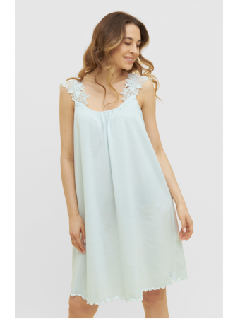 feraud Chemise de nuit sans manches bleu COTON