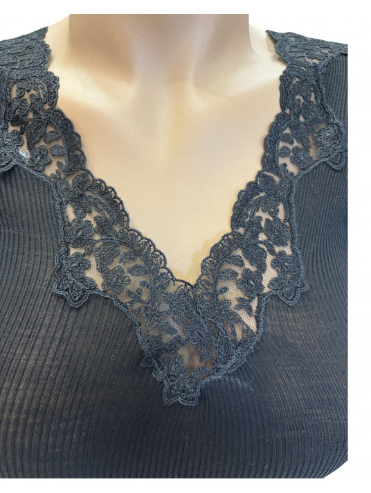 Moretta Long-sleeved top Black SILK