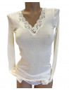 Moretta Long-sleeved top ivory SILK