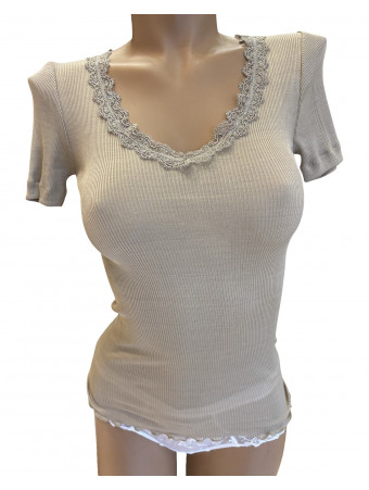Short-sleeved top sand SILK