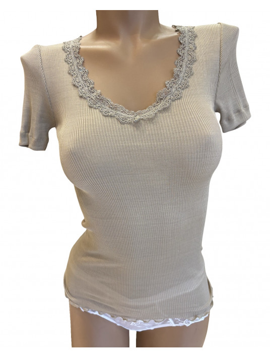 Short-sleeved top sand SILK
