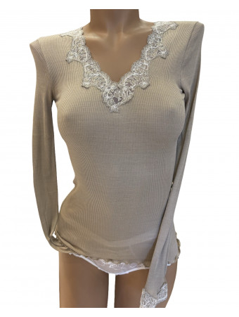 Moretta Long-sleeved top sand SILK