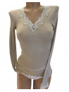 Moretta Top manches longues sable SOIE