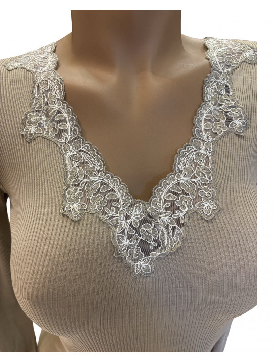 Moretta Long-sleeved top sand SILK