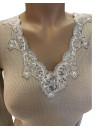 Moretta Top manches longues sable SOIE