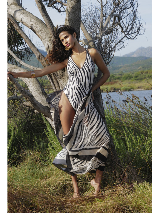 ANTIGEL Wireless open-back one-piece swimsuit  LA TIGRE BLANC