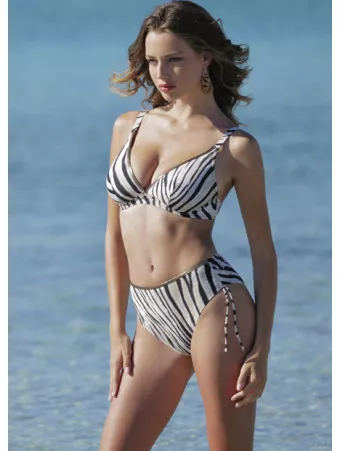 ANTIGEL Plus-size triangle bikini top LA TIGRE BLANC