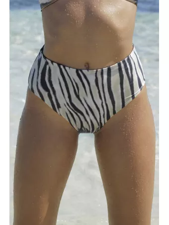 ANTIGEL Reversible high waisted bikini bottom LA TIGRE BLANC
