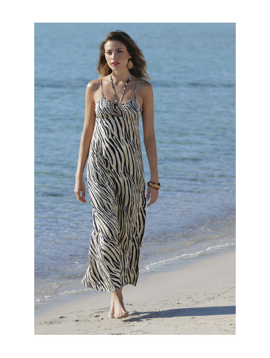 ANTIGEL Robe longue LA TIGRE BLANC