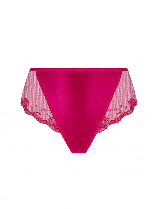 Lise Charmel Slip haut rose carmin SPLENDEUR SOIE