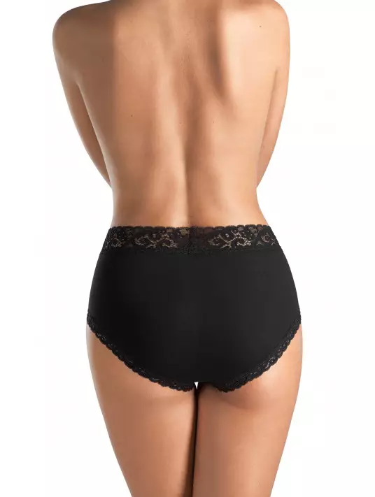 hanro Full brief black cotton MOMENTS hanro Full brief black cotton MOMENTS