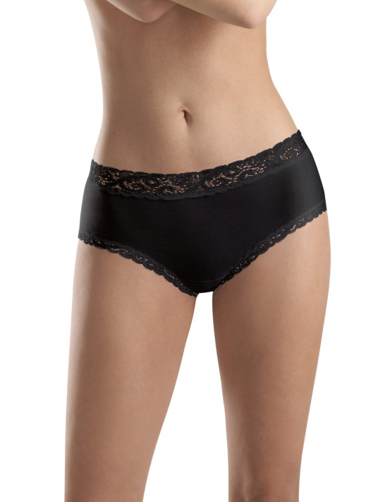 Hanro Culotte haute coton MOMENTS noir