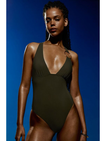 Sarda Olive green padded swimsuit LITA