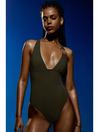Sarda Olive green padded swimsuit LITA