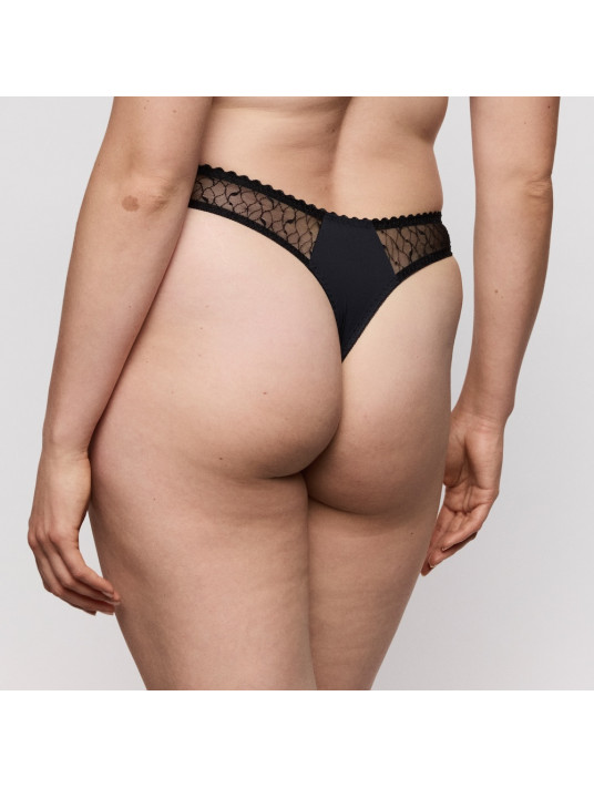 PRIMA DONNA String noir dentelle NAICA