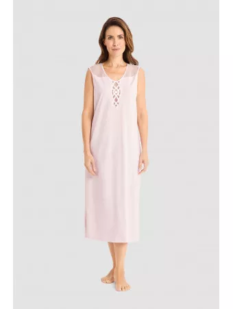 FÉRAUD Chemise de nuit sans manches rose COTON