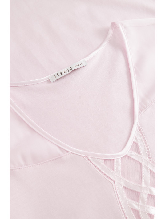 FÉRAUD Chemise de nuit sans manches rose COTON