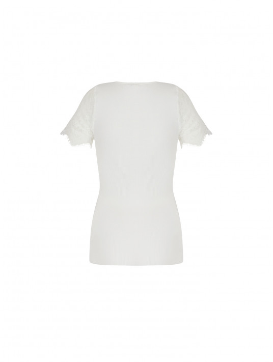 Short-sleeved top ivory PLAISIR CARESSE