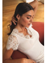 LISE CHARMEL Top manches courtes écru PLAISIR CARESSE