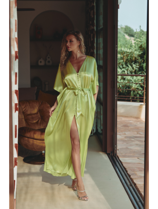 MARJOLAINE Chemise de nuit Poncho Tilleul CALISTA