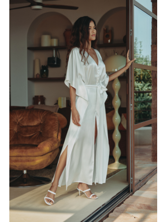 MARJOLAINE Long fluid belted dress CALISTA