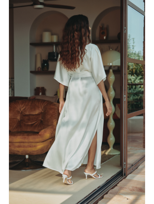 MARJOLAINE Long fluid belted dress CALISTA