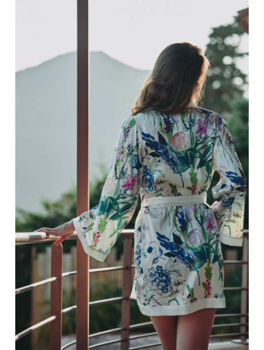 MARJOLAINE Floral print fluid kimono CLEA