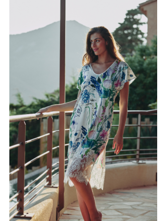 MARJOLAINE Floral satin midi nightdress CLEA