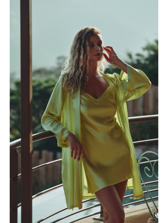 Marjolaine Silk dressing gown CALISTA