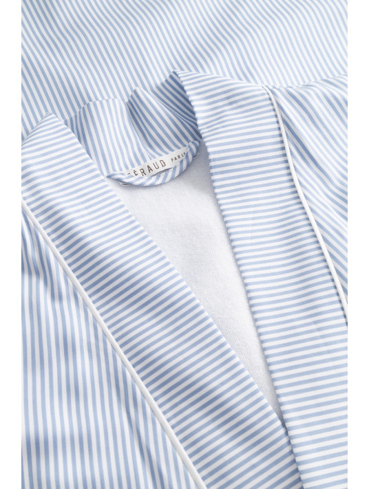 FÉRAUD Striped belted robe TENCEL