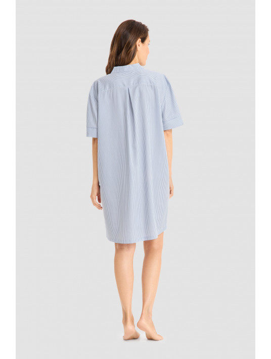 FÉRAUD Striped cotton nightshirt TENCEL