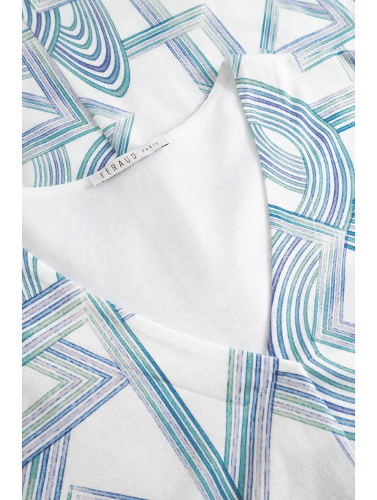 feraud Chemise de nuit manches courtes imprimé